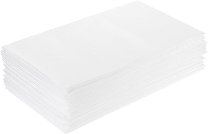MECCANIXITY Foam Packing Pouches, 100 Pack 7 Inch x 12 Inch Wrap Bubble Pouches Cushion Foam Packing Supplies Packing sleeves White for Dishes Furniture Glasses Cups Moving Storage