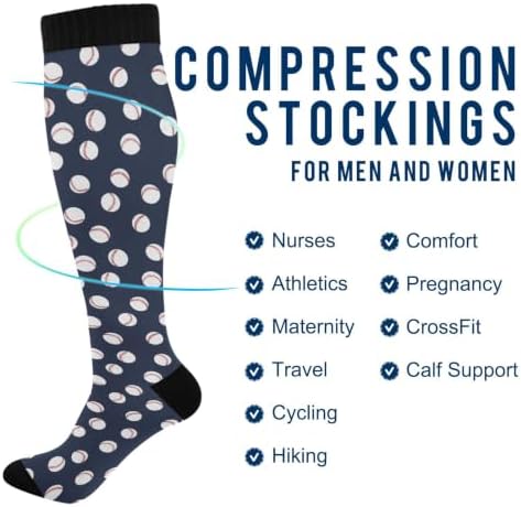 White Baseballs Stitching Compression Sock - Image 5