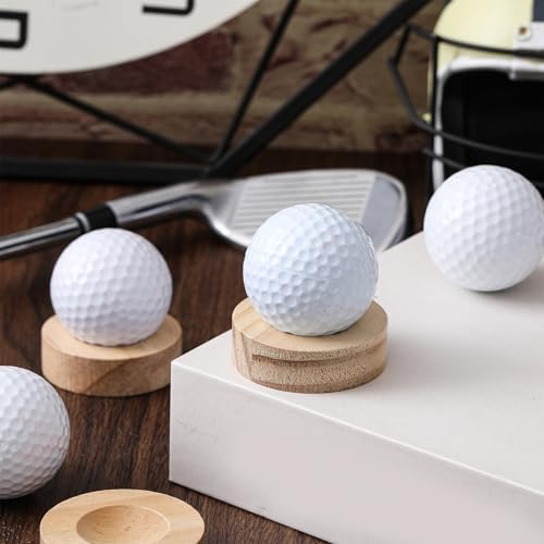 Thyle Wooden Single Golf Ball Display Stand 2 Inches Golf Ball Holder Mini - Image 4