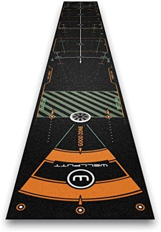 WELLPUTT - Golf Putting Training Mat - 13ft Black by WellputtUSA