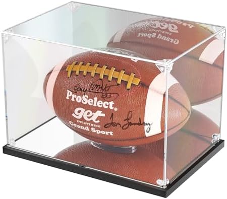 KOLIPI Football Display Case Full Size, Mirror Back & Base, 11.8x7.9x7.9 in by KOLIPI