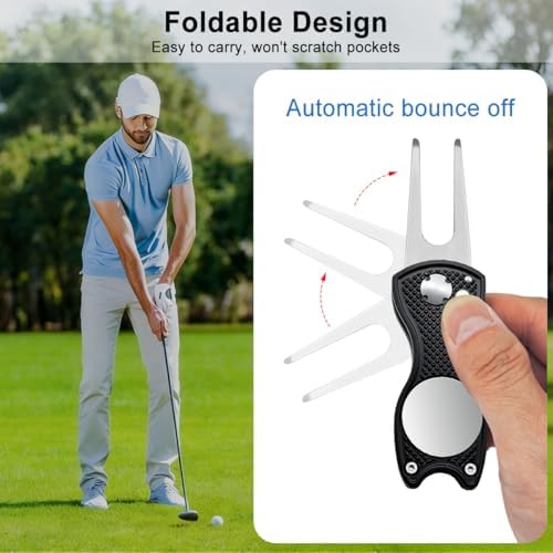 Golf Divot Repair Tool, 1 Pack, Stainless Steel Ball Marker Switchblade - Image 5