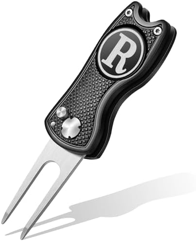 Golf Divot Repair Tool with Letter Ball Marker Custom Monogrammed Initial Green by Sonwyoung