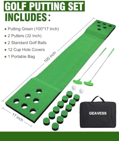 Golf Putting Game Set, Portable Green Mat - Image 2