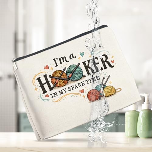 YeleY Funny Crochet Gift Makeup Bag, Yarn Lover Cosmetic Pouch - Image 7
