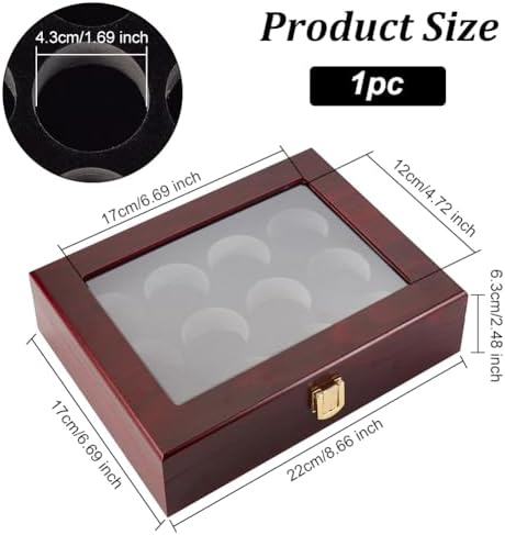 OLYCRAFT Golf Ball Display Case 12-Hole Wooden Display Box - Image 2
