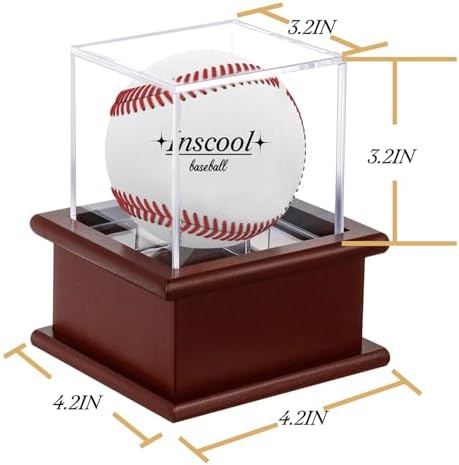Baseball Display Case with Wooden Base Acrylic Cube - Image 4
