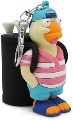 Golf Tee Holder Keychain with Funny Golfer Character, Includes 4 Tees & Clip by Goofballs