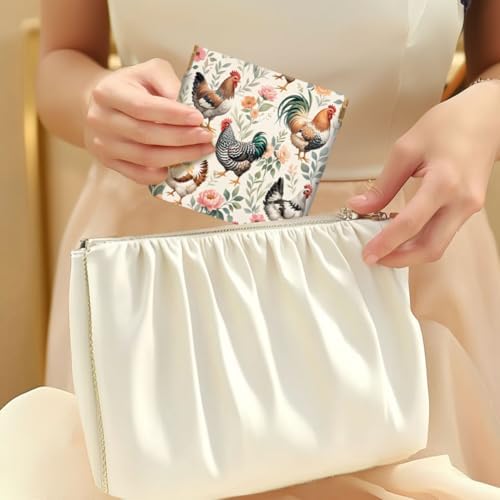 Peacoblue Chicken Coin Purse, PU Leather Squeeze Pouch 4PCS - Image 5