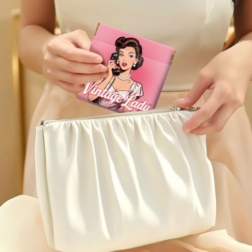 Peacoblue Retro Woman Coin Purse, PU Leather Squeeze Pouch 4PCS - Image 5