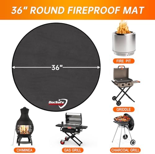DocSafe 36" Fire Pit Mat for Solo Stove Bonfire, 4 Layers Double-Sided - Image 4
