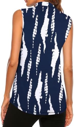 Tanst Sky Women's Sleeveless Golf Polo Shirts Quarter Zip Workout Tank Top - Image 2