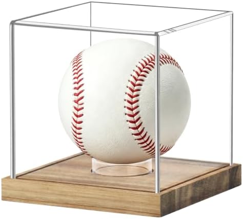 Hooqict Baseball Display Case Clear Acrylic Baseball Holder Display Case UV by Hooqict