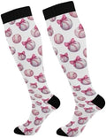 White Baseballs Stitching Compression Sock by Unknown
