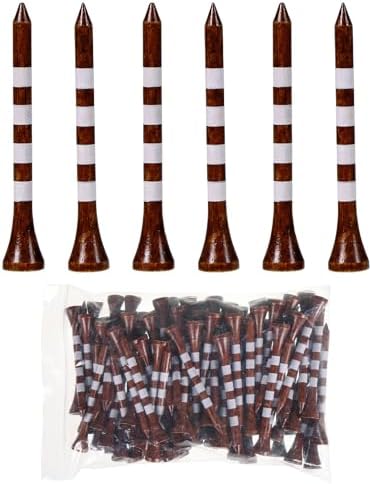 Bamboo Golf Tees 200 Pack 2-3/4 & 3-1/4 inch Length | 4 Line Marking Natrual by weyleity