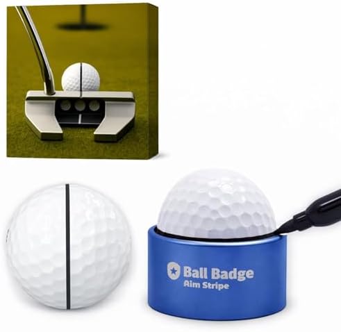 Aim Stripe, Golf Ball Alignment Tool, Full Metal, Training Aid by AlibiGolf