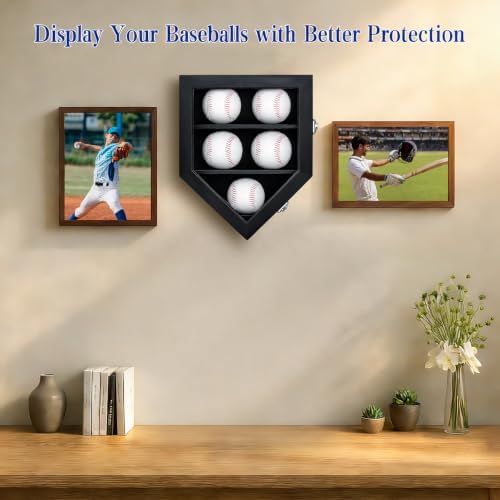 Baseball Display Case with 5 Stands Baseball Holder Display Shelf - Image 2