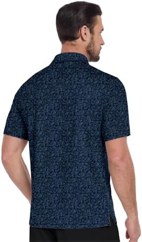 ZITY Men's Golf Shirts Short Sleeve Print Patterns Casual Collared Polo - Image 2