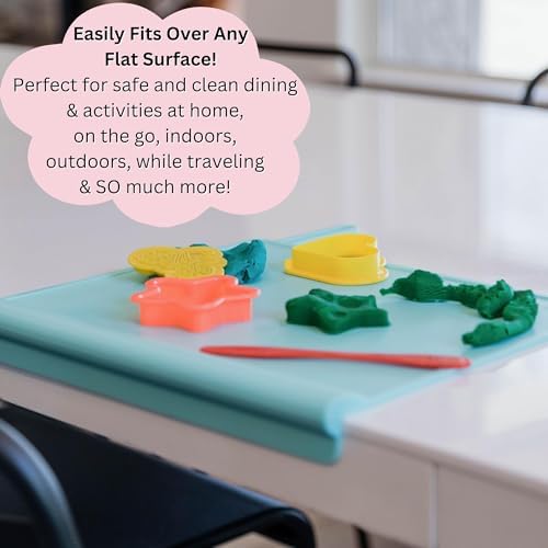Table Tyke Baby Restaurant Placemat, Silicone Edge Bumper, Hunter Green - Image 3