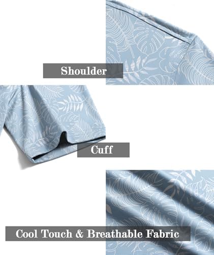 ZITY Men's Golf Shirts Short Sleeve Print Patterns Casual Collared Polo - Image 6