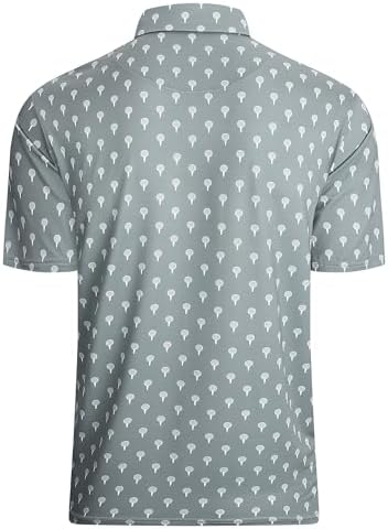 Alex Vando Mens Golf Shirt Moisture Wicking Print Performance Polo Shirt - Image 2