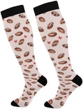 White Baseballs Stitching Compression Sock by Unknown