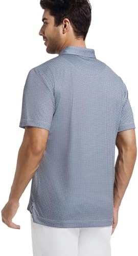 Alex Vando Mens Golf Shirt Moisture Wicking Classic Print Golf Shirts - Image 5