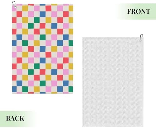 Colorful Checkered Golf Towel Microfiber - Image 3