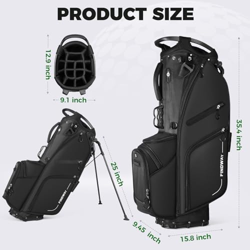 Findway 14 Way Golf Stand Bag, Lightweight Golf Bag - Image 6