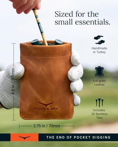 Leather Golf Tee Bag, Valuables Pouch - Image 4