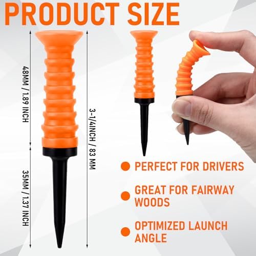 Outus 20 Pack 3 1/4 Inch Plastic Golf Tees, Soft Rubber Top - Image 3