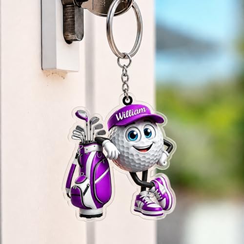 LASFOUR Personalized Golf Player Keychain, Golf Ball Gift - Image 6