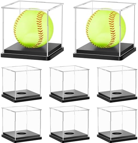 Leinuosen 8 Packs Softball Display Case Plastic Softball Holder Stand Baseball by Leinuosen