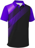 ZITY Men's Golf Shirts Short Sleeve Print Patterns Casual Collared Polo by ZITY
