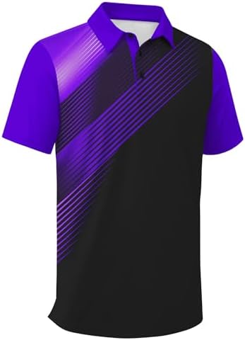 ZITY Men's Golf Shirts Short Sleeve Print Patterns Casual Collared Polo by ZITY