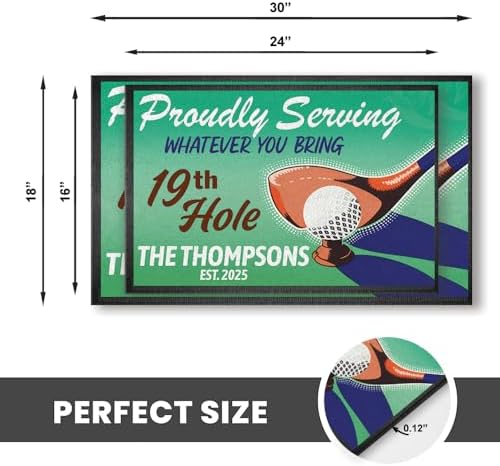 Personalized Golf Doormat – Retro 19th Hole Welcome Mat - Image 2