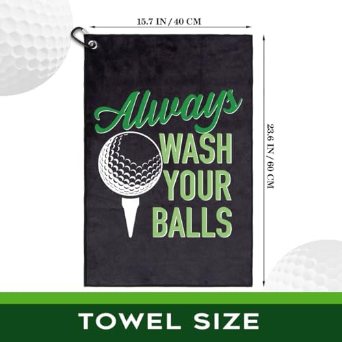 Always Wash Printed Polyester & Cotton Blend Golf Towel, Funny Golf Accessory - Image 2