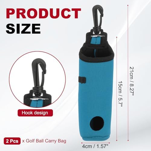 uxcell Golf Ball Carry Bag, Waist-Mounted Storage Bag Neoprene Golf Tee Holder - Image 2