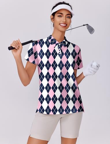 PINSPARK Women's Golf Shirt UPF 50+ Polo Shirts Short Sleeve Tennis Tops - Image 6