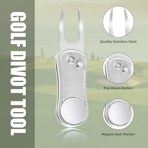 Mile High Life Golf Divot Repair Tool Metal/Foldable w Magnetic Ball Marker - Image 2