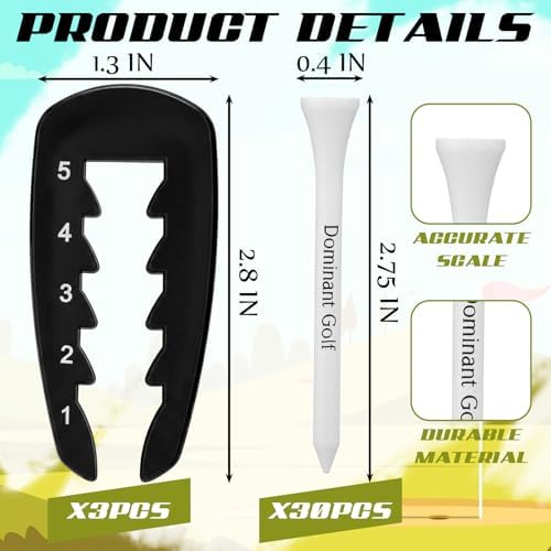 3 Pcs Adjustable Golf Tee Height Tool - Image 2