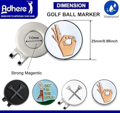 Adhere Golf Ball Markers with Strong Magnetic Hat Clip - Image 2