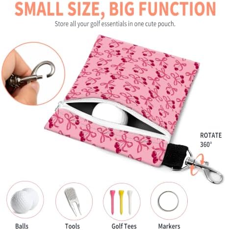 Golf Tee Pouch with Zipper and Metal Clip, Portable Golf Accessory Bag - Image 3
