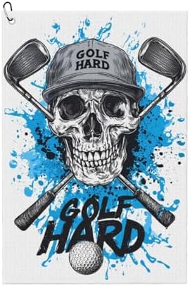 Vibrant Skull Golf Towel Microfiber by Unknown