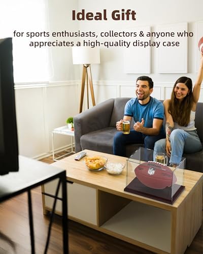 Fitense Full Size Acrylic Football Display Case Solid Wood Base - Image 6