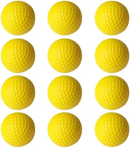 Practice Foam Golf Balls Pack of 12 Realistic Limited Flight Indoor Outdoor by PINMEI