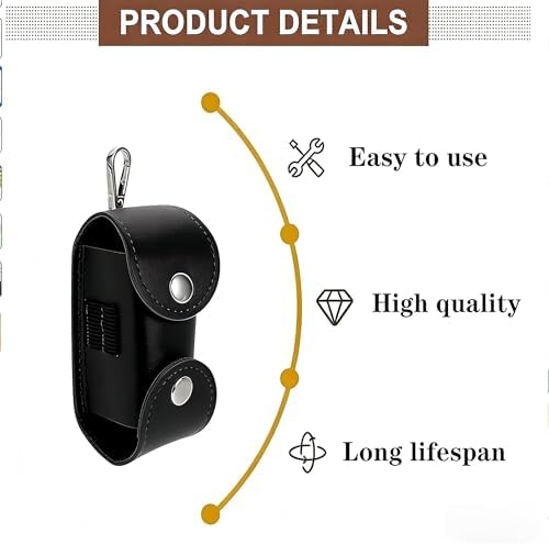 Black Leather Golf Ball Pouch - Image 3