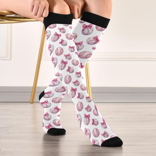 White Baseballs Stitching Compression Sock - Image 3