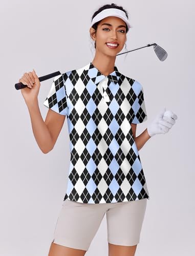 PINSPARK Women's Golf Shirt UPF 50+ Polo Shirts Short Sleeve Tennis Tops - Image 6