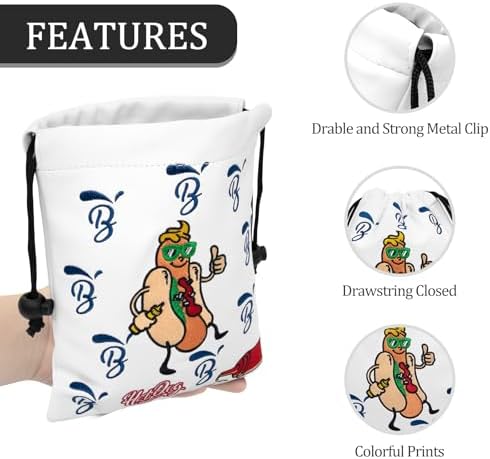 Golf Valuables Pouch, Hot Dog Golf Pouch Bag - Image 5